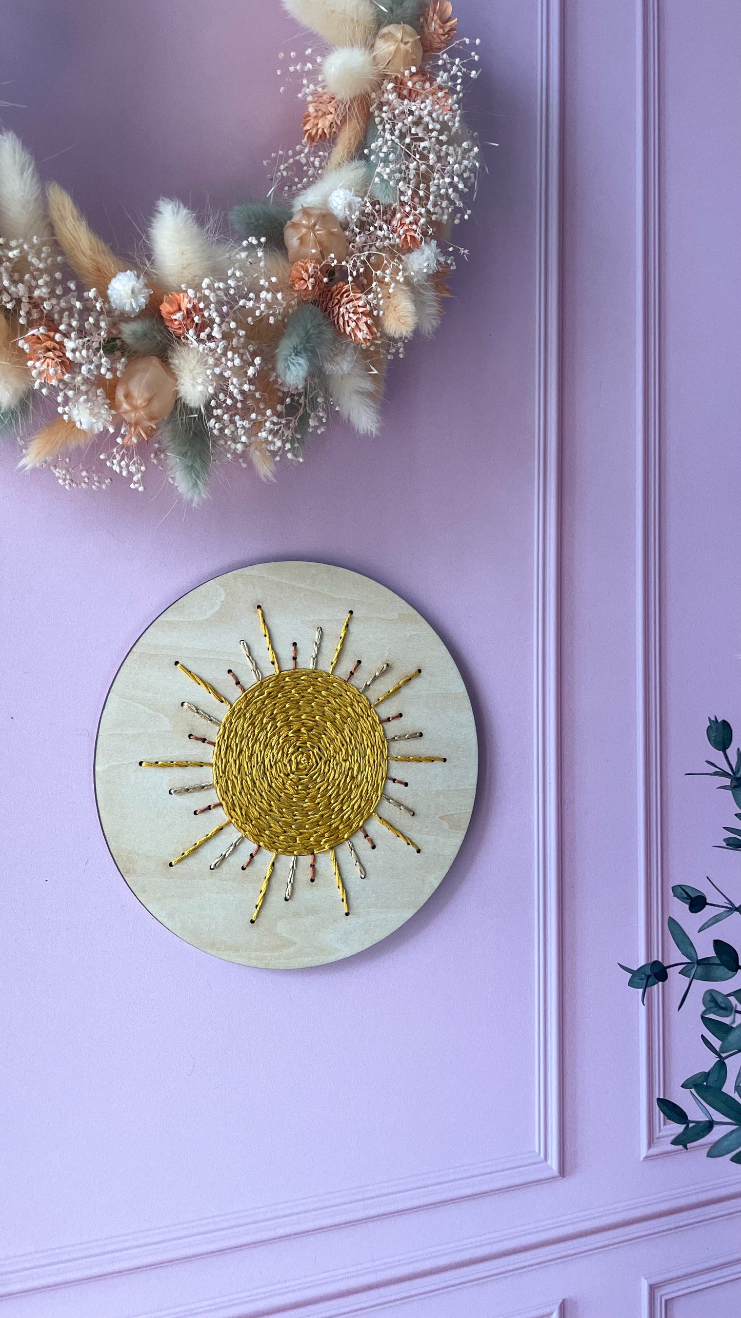 Base de broderie seule soleil – Bois prêt à broder