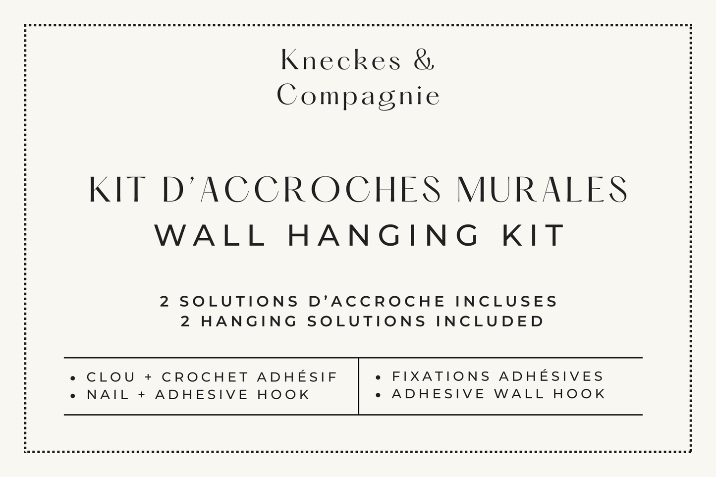 Kit de fixation murale pour broderies en bois