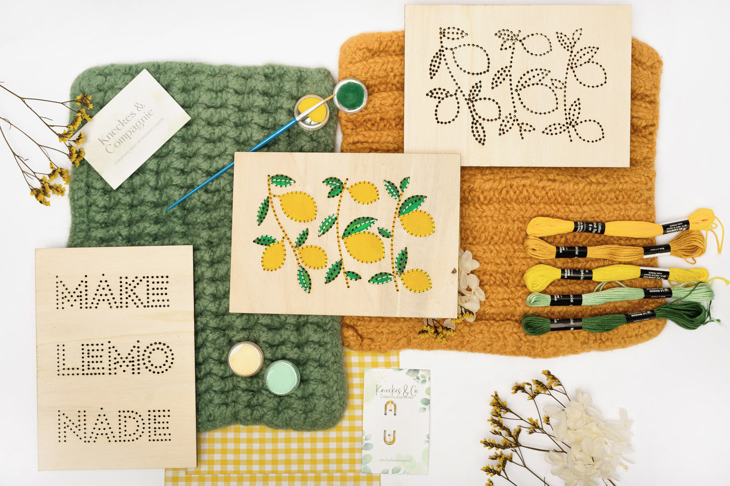 Kit de broderie & de peinture citrons