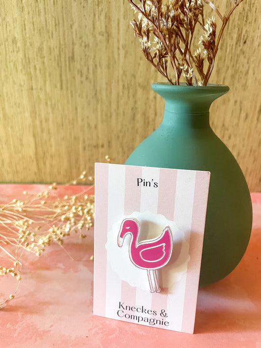 Pin’s motif flamant rose en acrylique