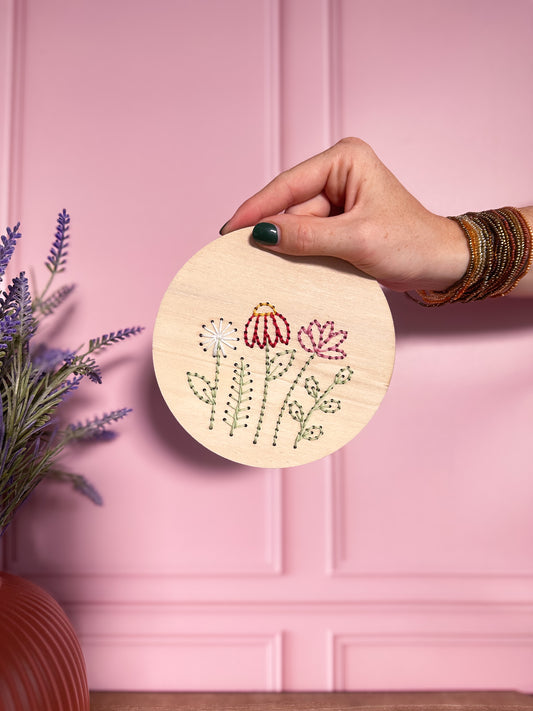 Flower bouquet embroidery kit 
