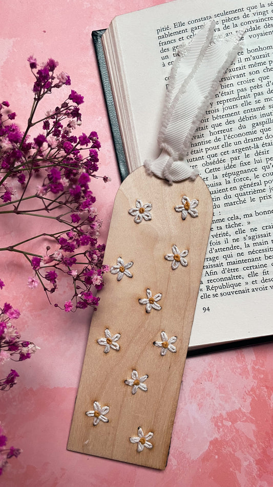 Kit de broderie marque page fleurs