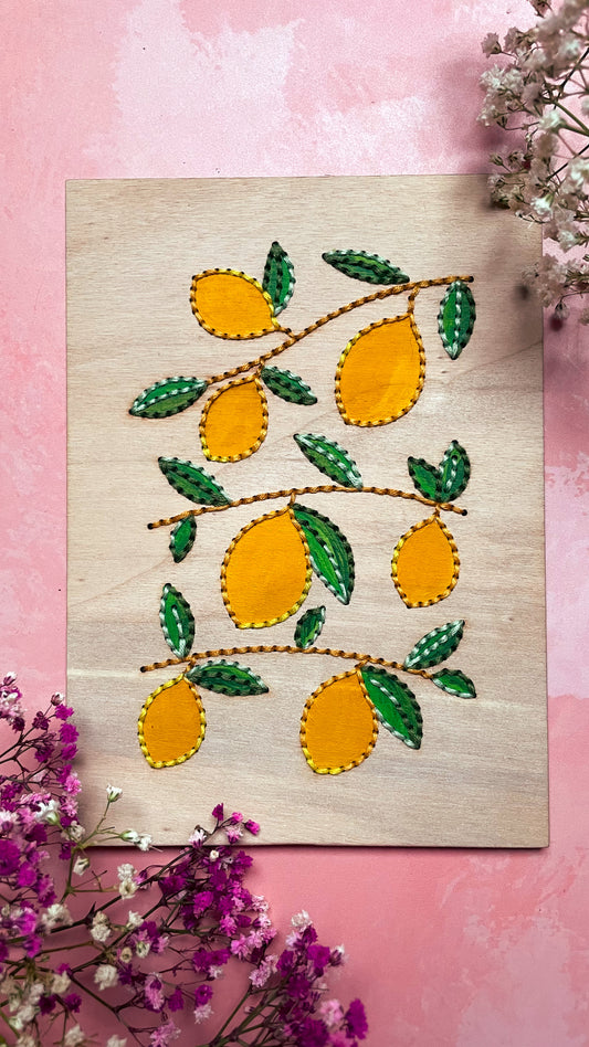 Kit de broderie & de peinture citrons