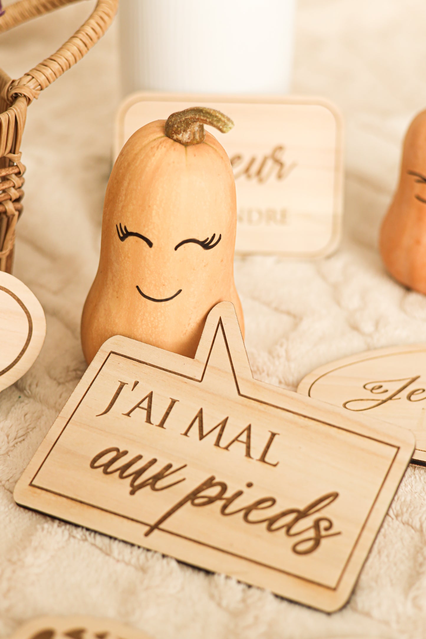 Lot de 10 pancartes en bois gravées pour photobooth