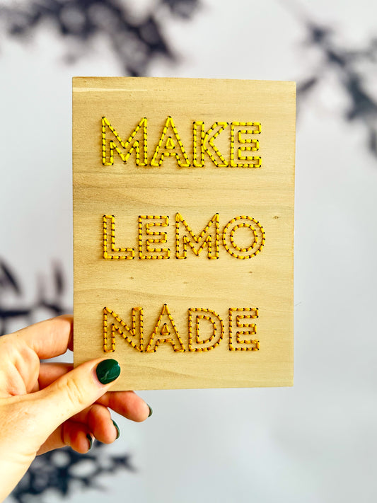 Base de broderie seule Make Lemonade – Bois prêt à broder
