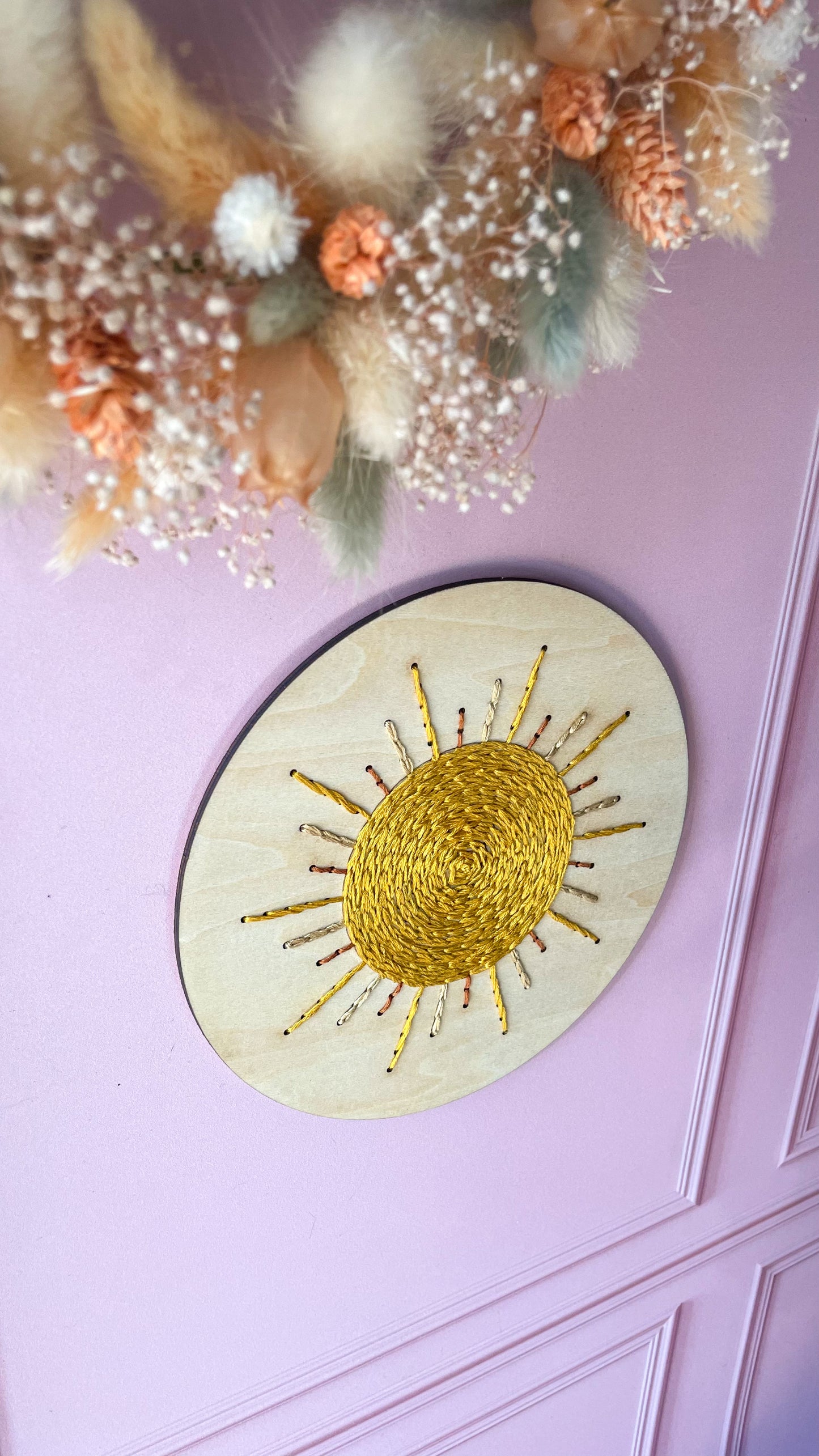 Base de broderie seule soleil – Bois prêt à broder