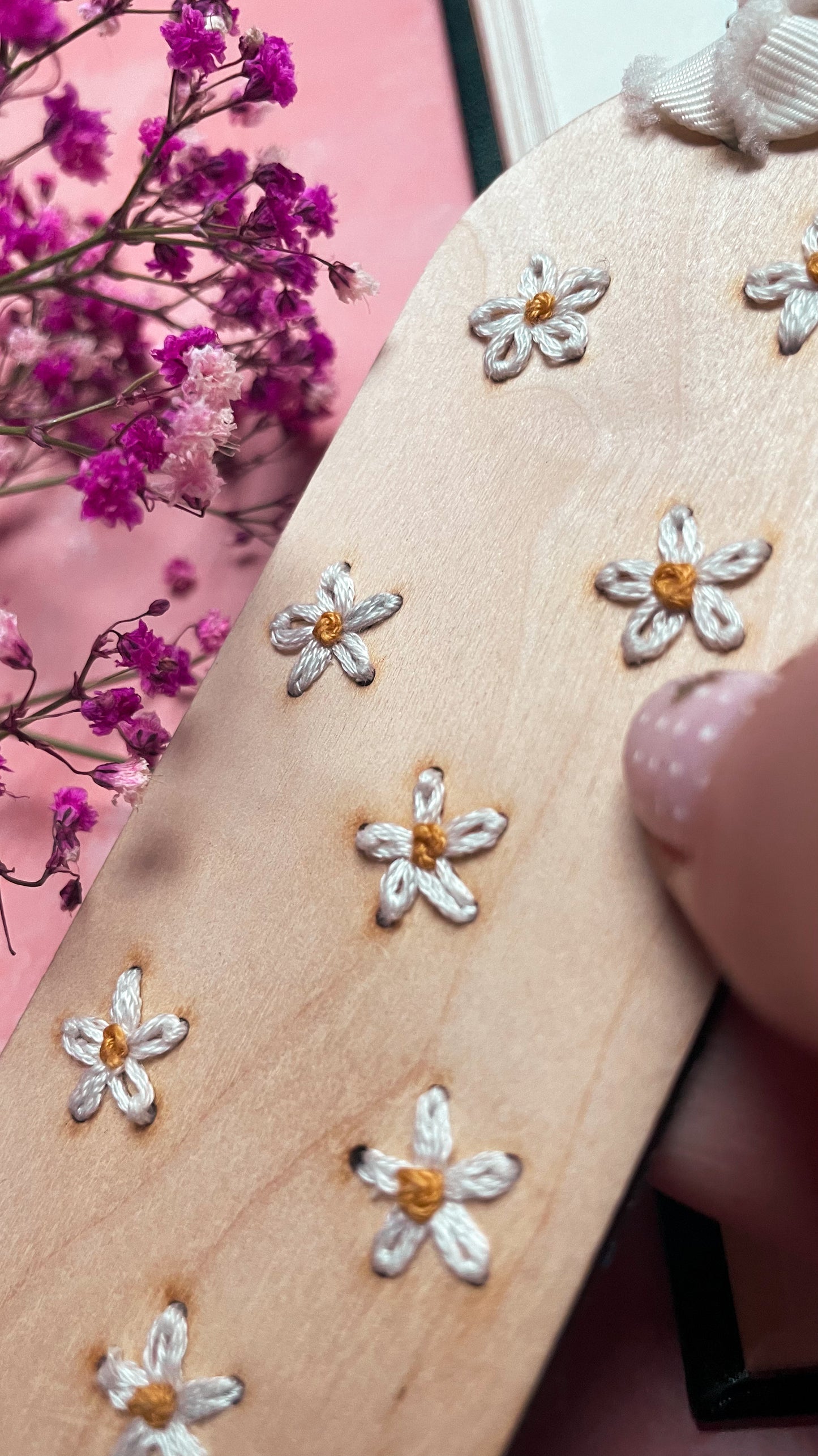 Kit de broderie marque page fleurs