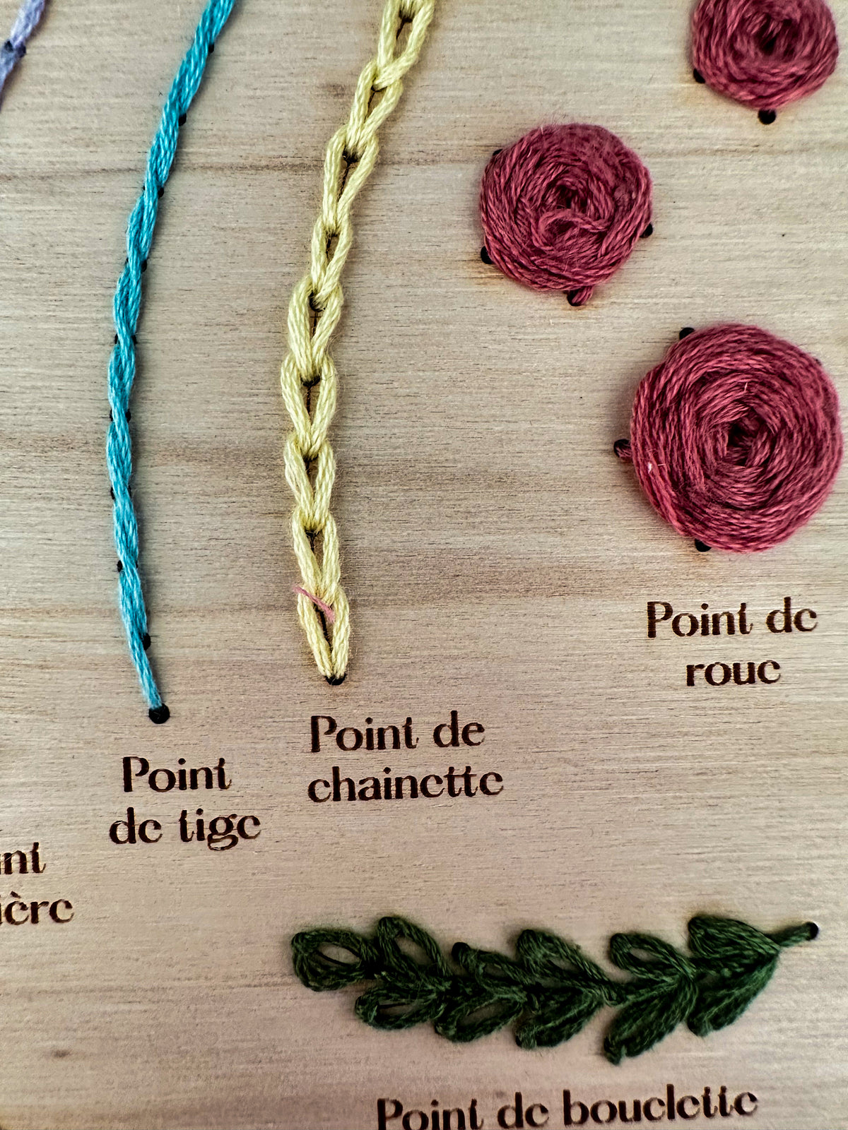 Base de broderie seule base d'apprentissage festonnée – Bois prêt à broder