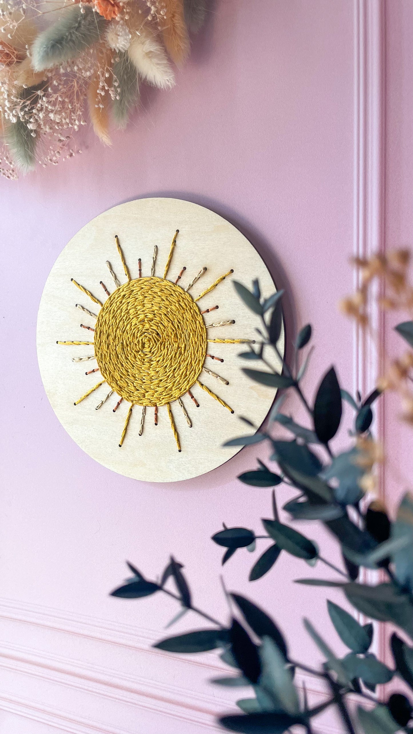 Base de broderie seule soleil – Bois prêt à broder