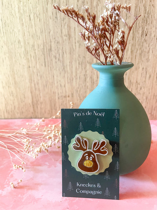 Pin’s motif renne en acrylique