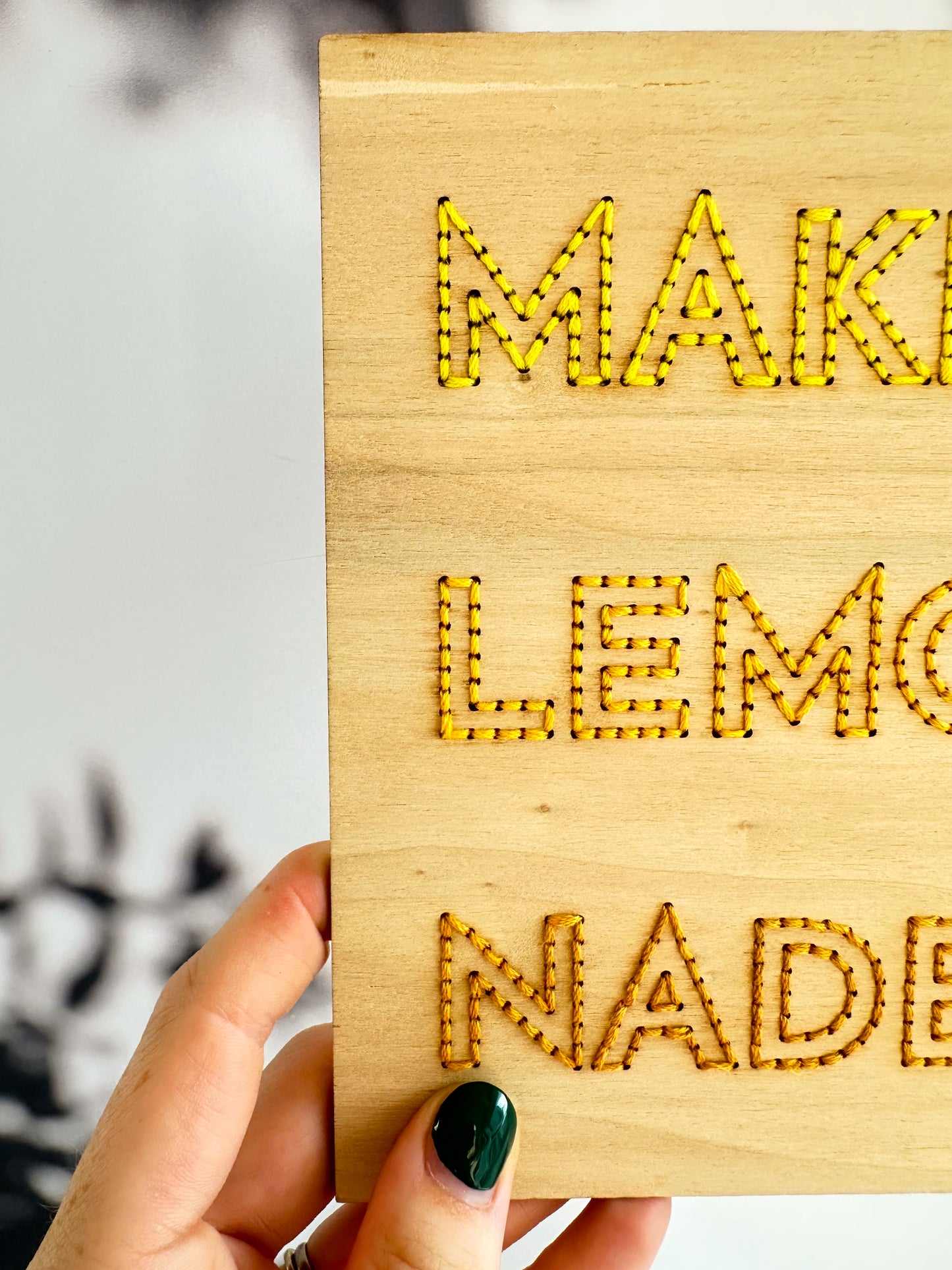 Base de broderie seule Make Lemonade – Bois prêt à broder