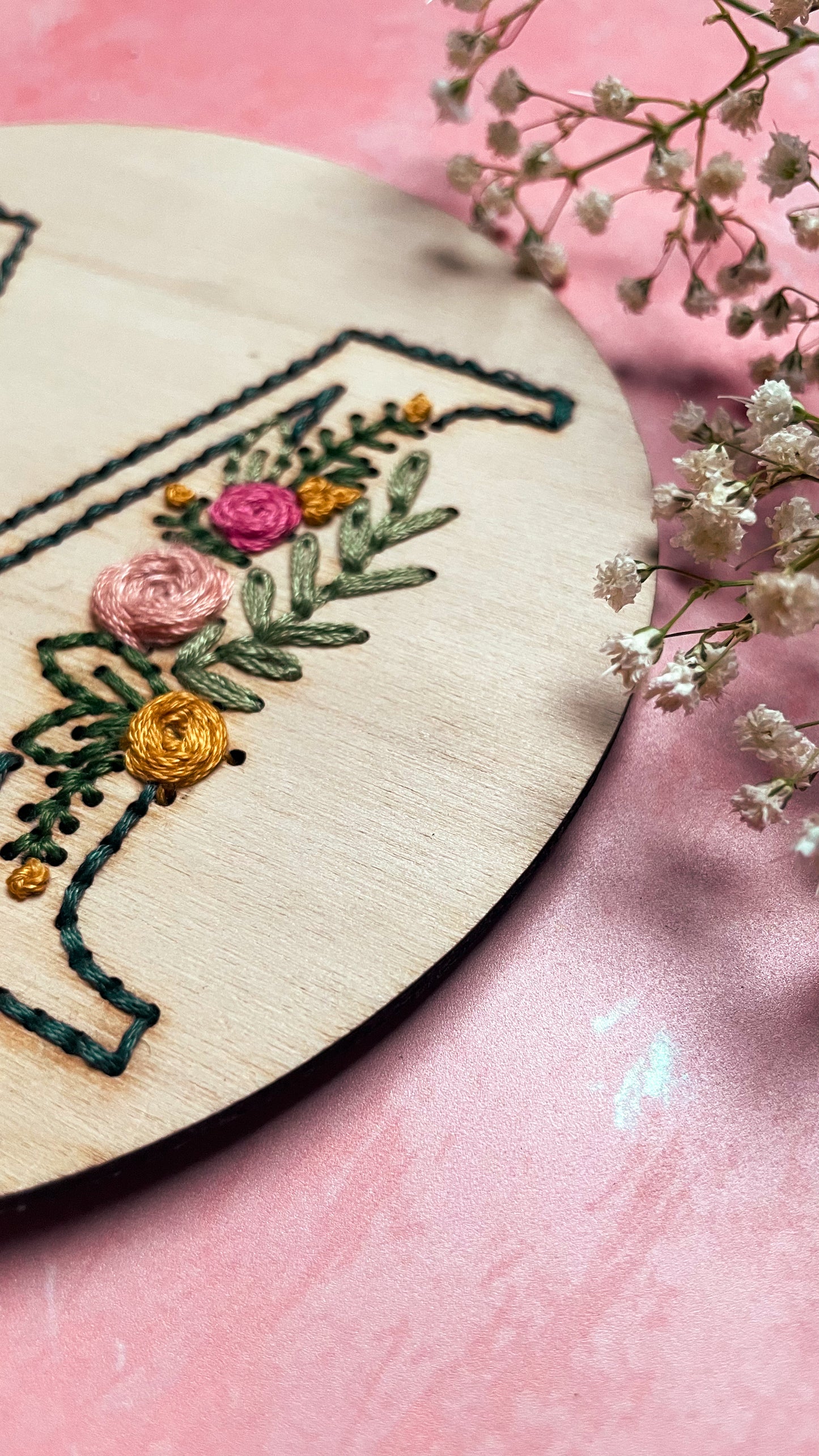 Kit de broderie lettrine fleurie