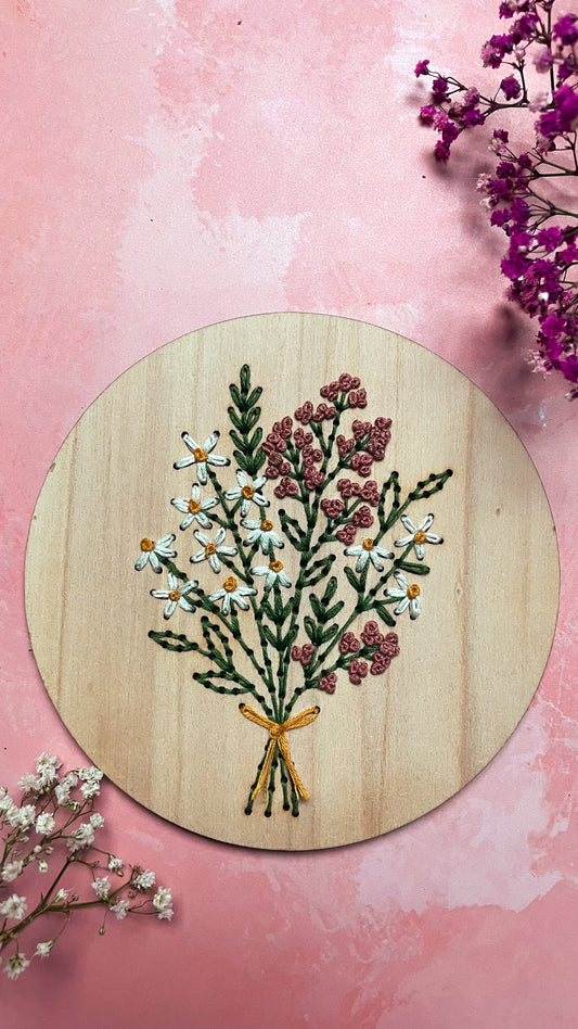 Kit de broderie décoration florale