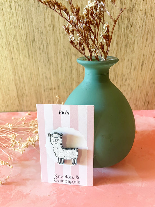 Pin’s motif lama en acrylique