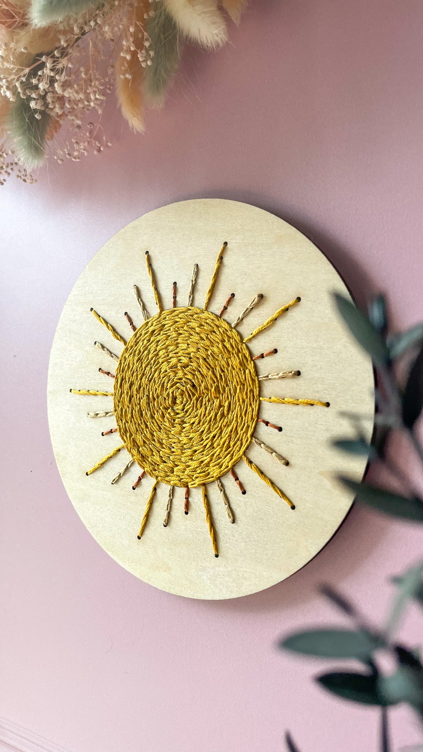 Base de broderie seule soleil – Bois prêt à broder