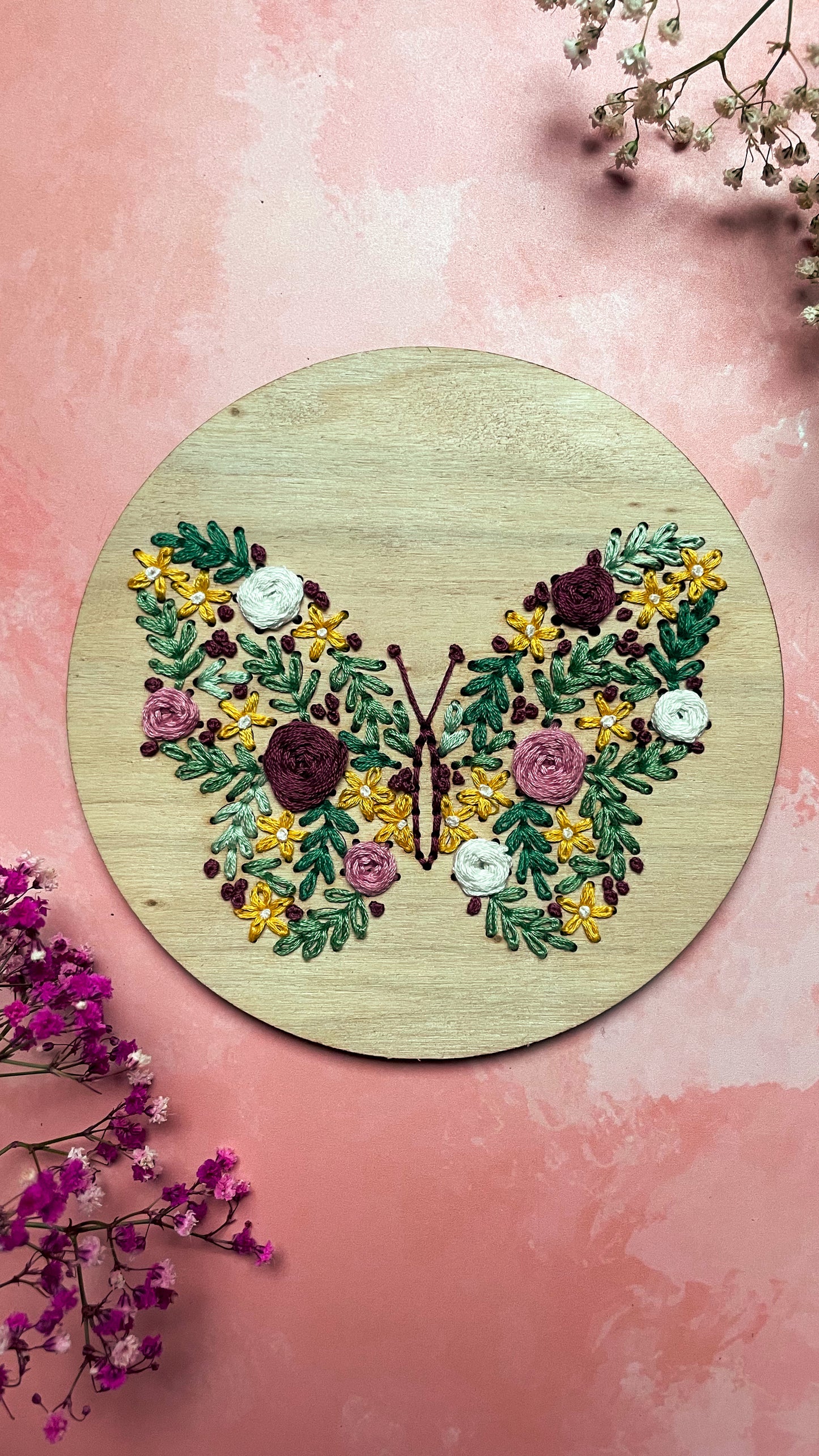 Kit de broderie papillon floral