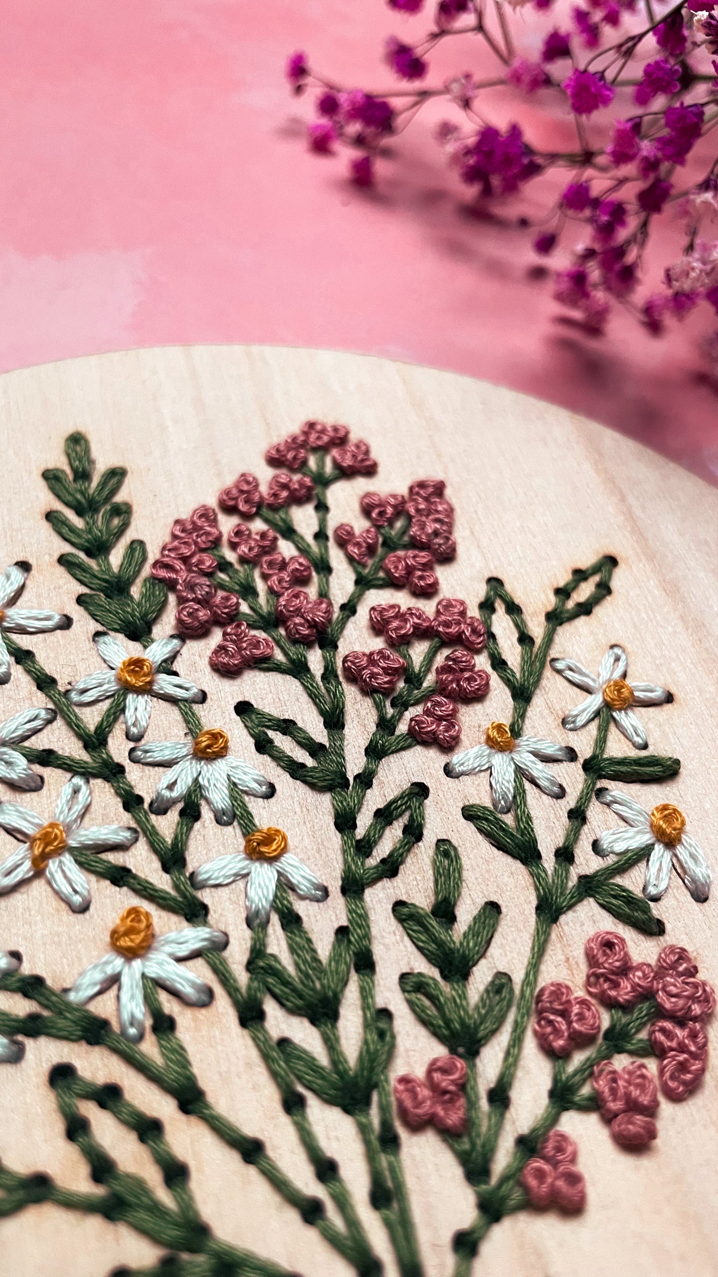 Kit de broderie décoration florale