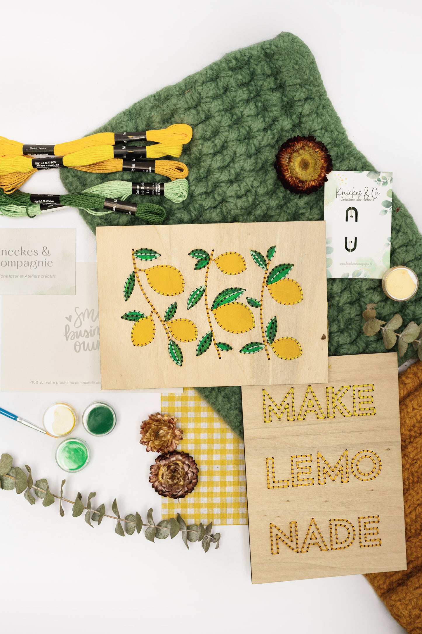 Kit de broderie & de peinture citrons