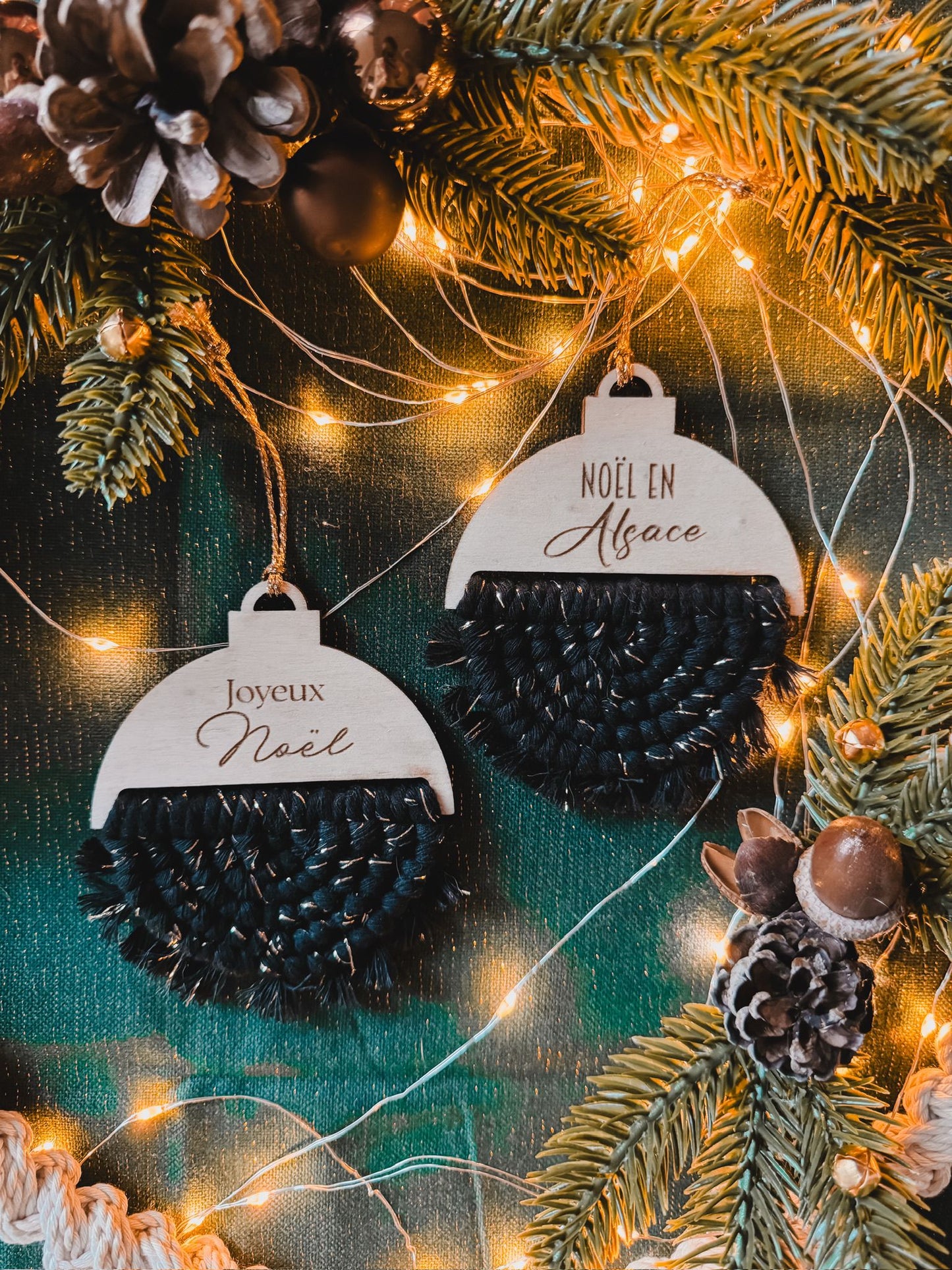 Boules de Noël - Edition noir pailleté