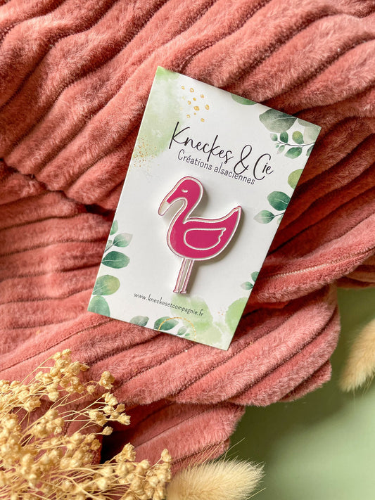 Pin’s motif flamant rose en acrylique